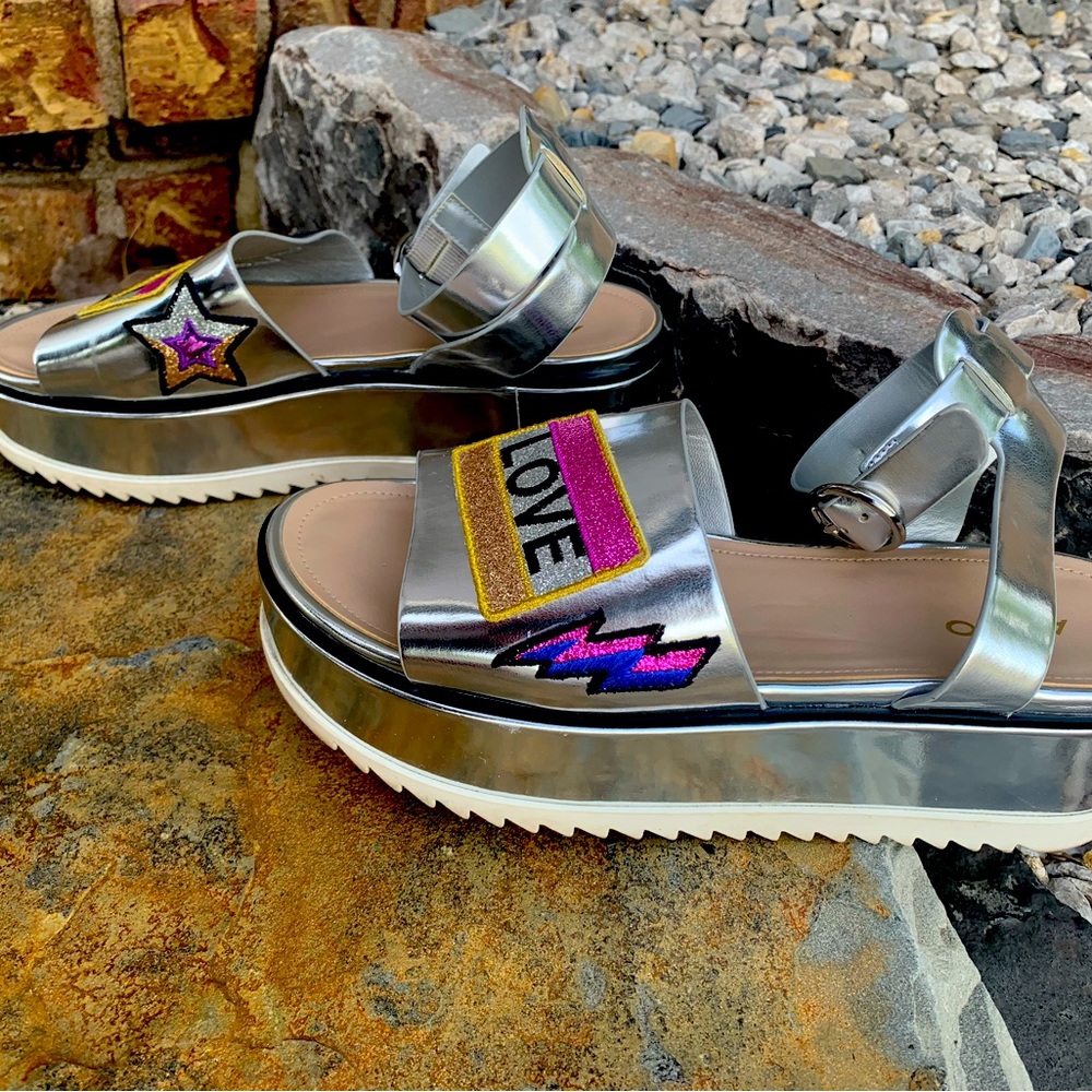 Silver platform Aldo Sandals